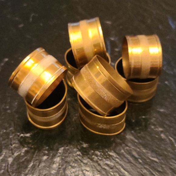 Vintage Metal Napkin Rings Set of 8